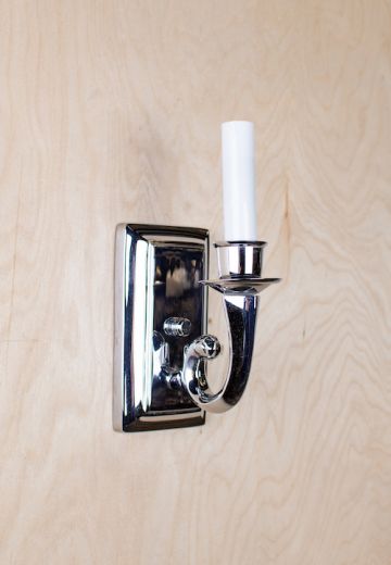 Polished Nickel Single Candle Wall Sconce
