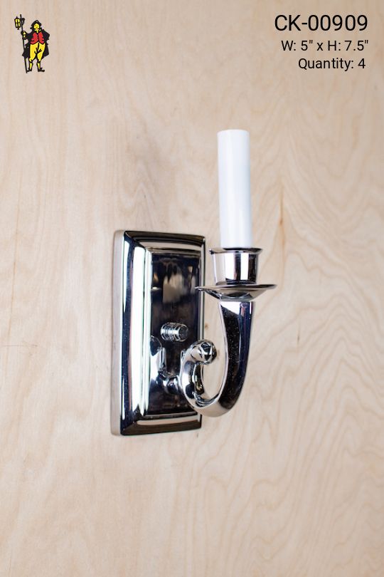 Polished Nickel Single Candle Wall Sconce