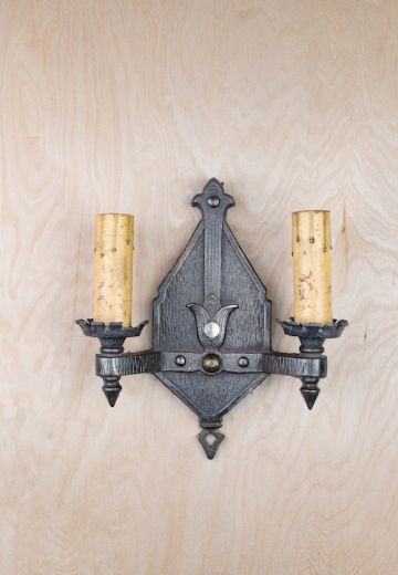 Gothic Two Candle Wall Sconce