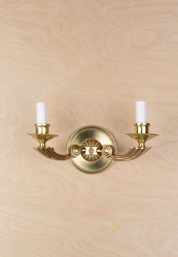 Polished Brass Two Candle Sconce