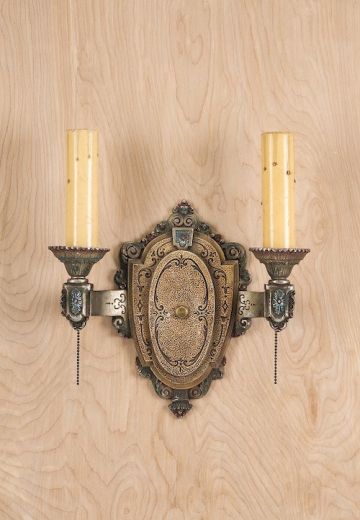 Two Light Bronze Wall Sconce