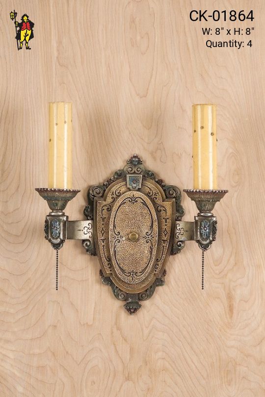 Two Light Bronze Wall Sconce