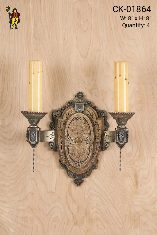 Two Light Bronze Wall Sconce
