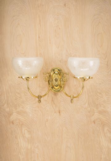 Two Light Polished Brass Wall Sconce