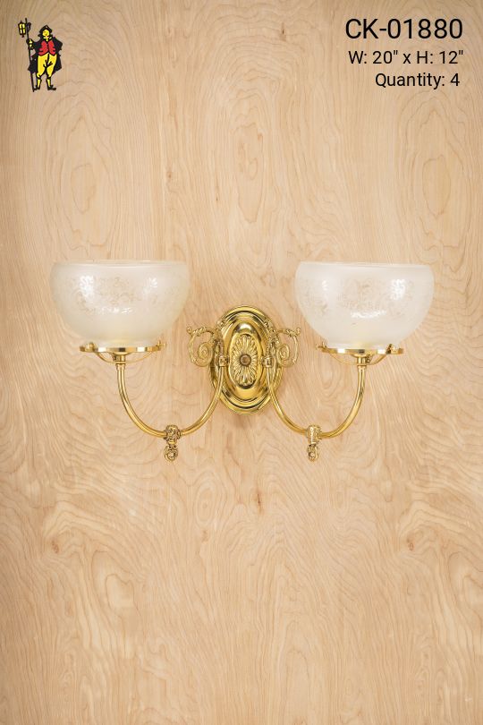 Two Light Polished Brass Wall Sconce