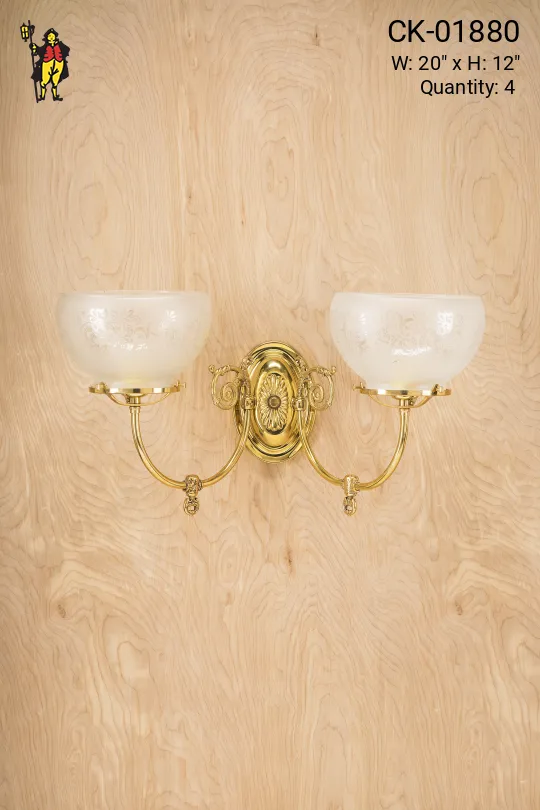 Two Light Polished Brass Wall Sconce