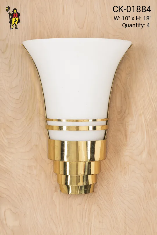 Frosted Glass & Gold Wall Sconce