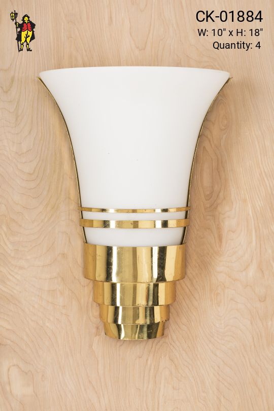 Frosted Glass & Gold Wall Sconce