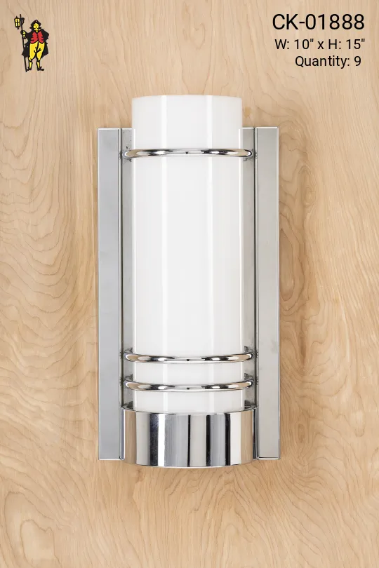 Mid-Century Frosted Plastic Shaded Wall Sconce