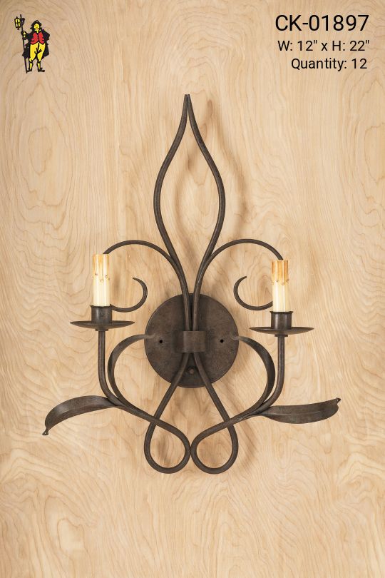 Wrought Iron Gothic Candle Wall Sconce