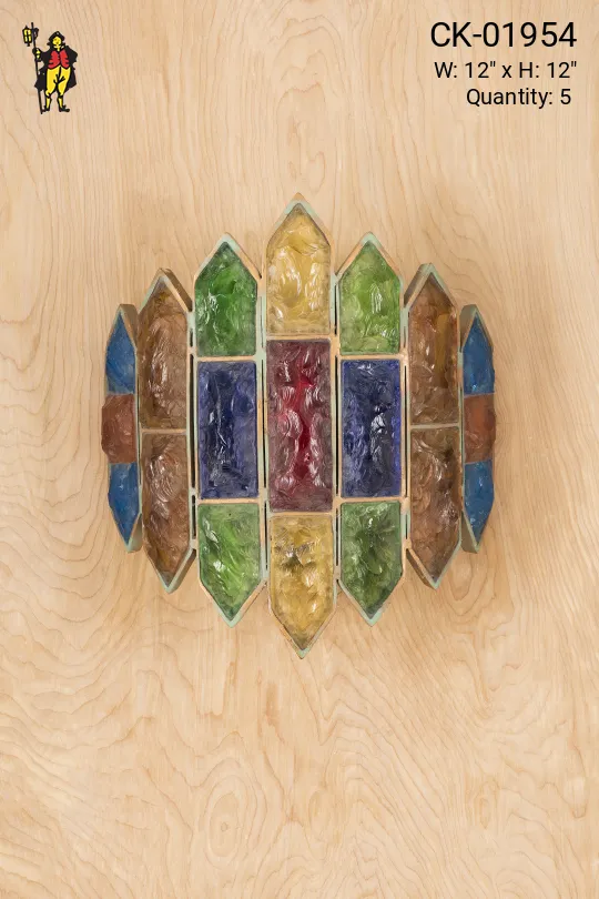 Multicolored Rounded Glass Wall Sconce