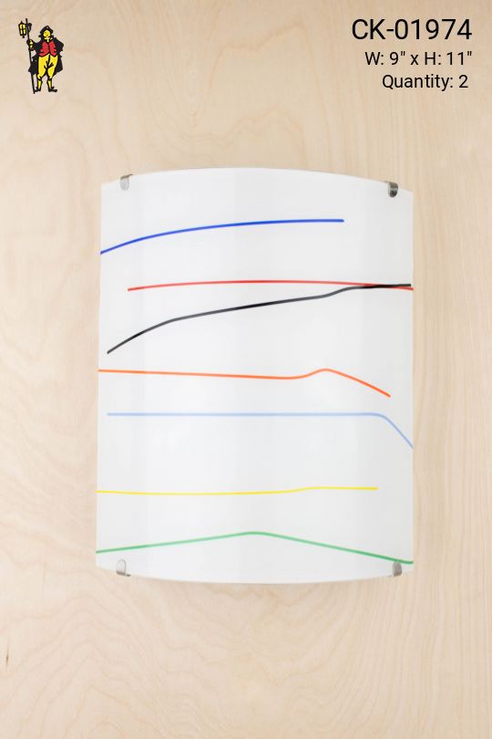 Painted Curved Glass Wall Sconce