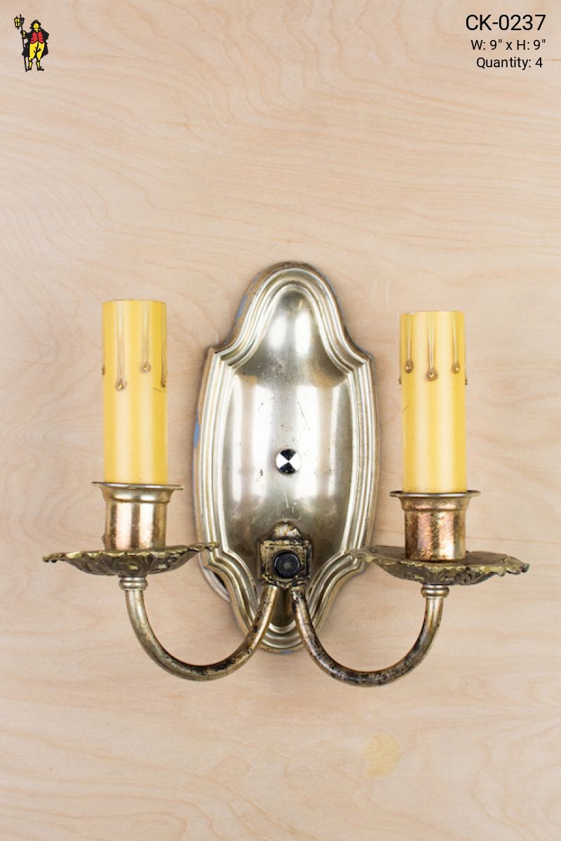 Two Candle Silver Wall Sconce Wall Lights Collection City Knickerbocker Lighting Rentals