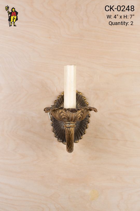 Bronze Floral Single Candle Wall Sconce