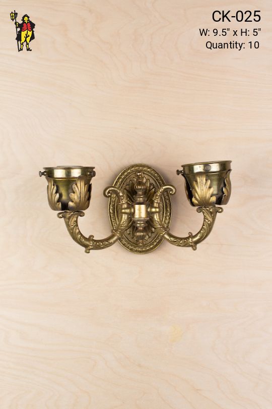 Two Light Floral Arms Wall Sconce