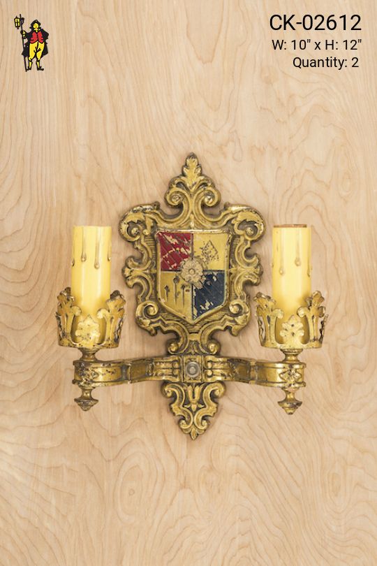 Medieval Two Candle Wall Sconce