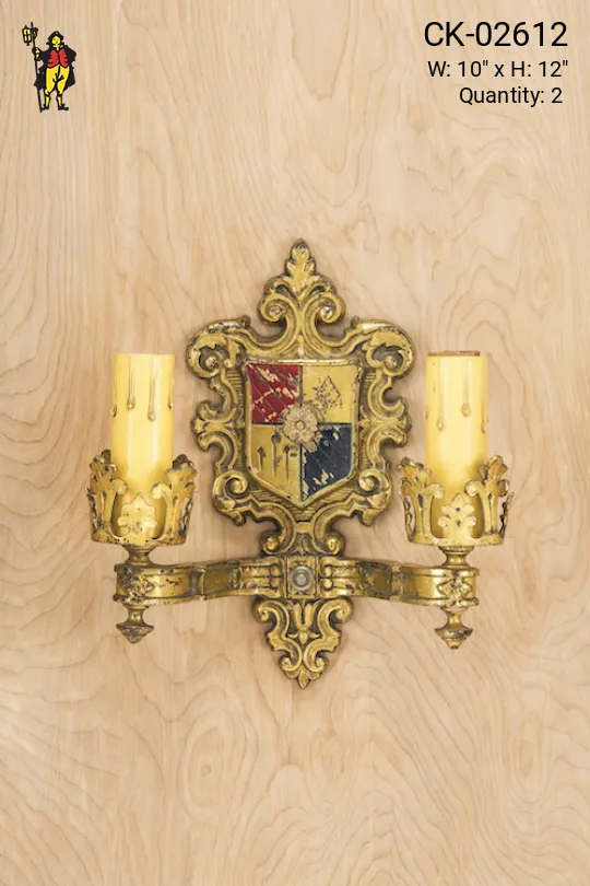Medieval Two Candle Wall Sconce