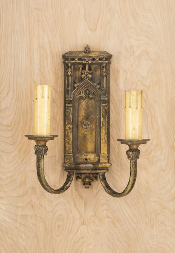 Gothic Two Candle Wall Sconce