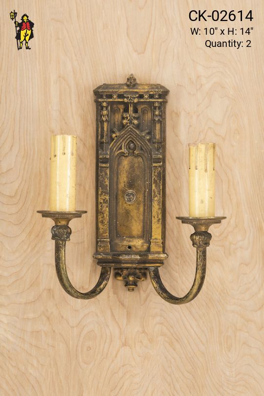 Gothic Two Candle Wall Sconce