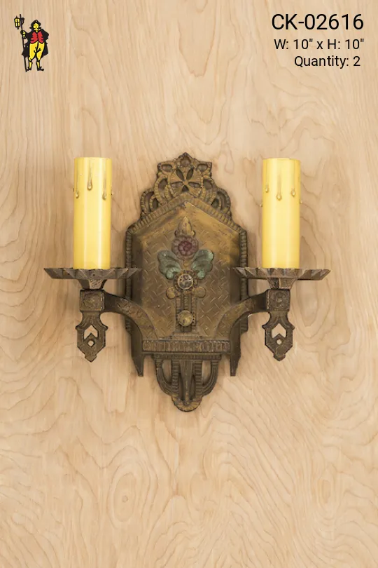 Gothic Two Candle Wall Sconce