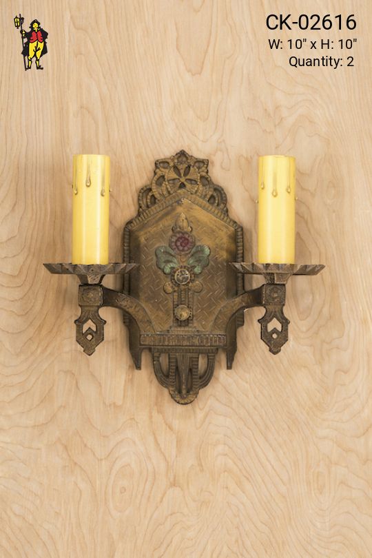 Gothic Two Candle Wall Sconce