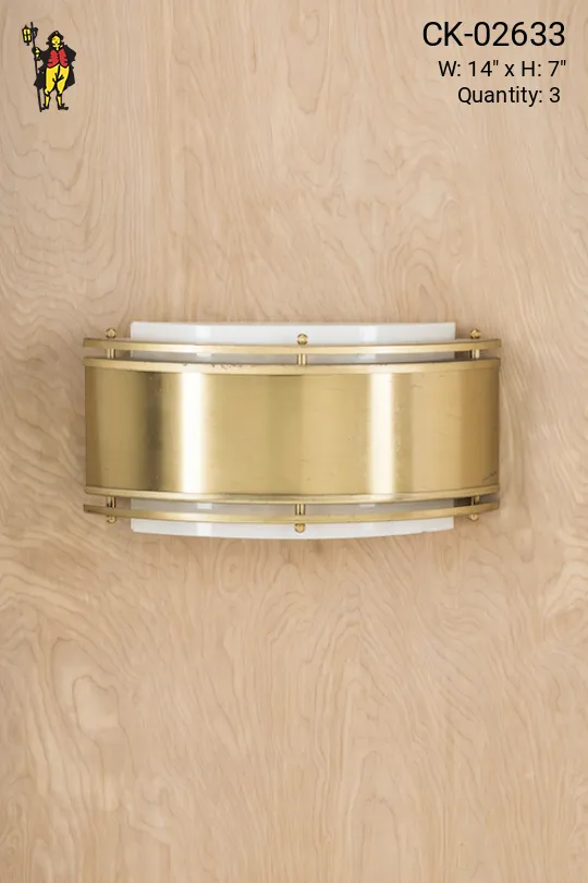 Rounded Brass Pocket Wall Sconce
