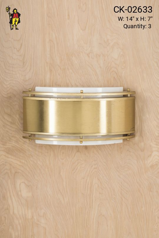 Rounded Brass Pocket Wall Sconce