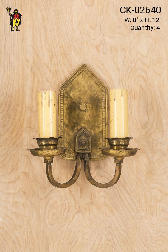 Two Candle Brass Wall Sconce