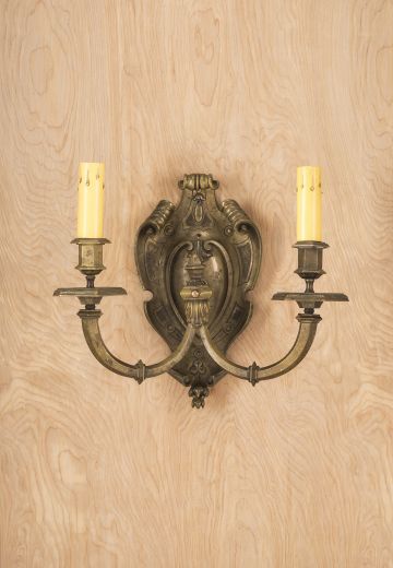 Antique Brass Two Candle Wall Sconce