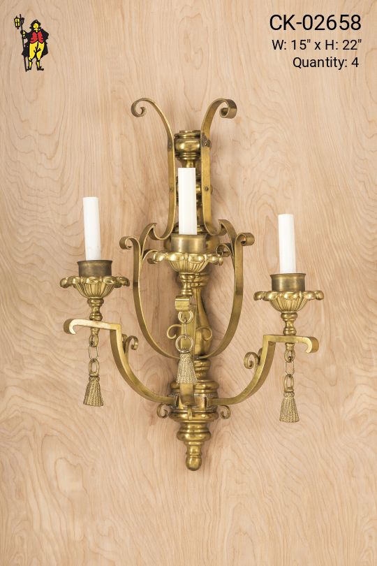 Large Three Candle Wall Sconce