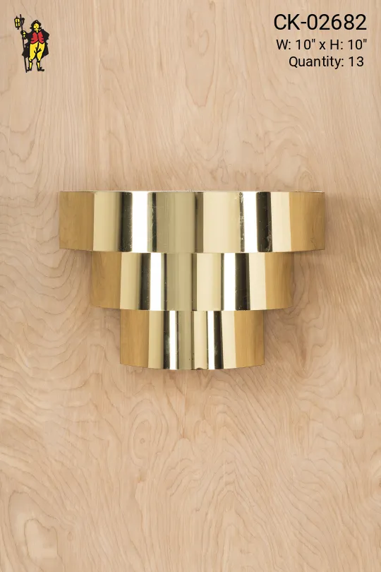 Polished Brass Three Ring Wall Sconce