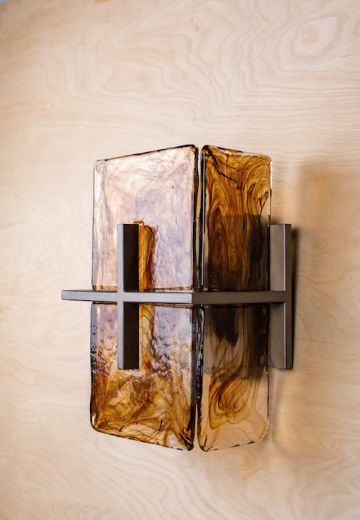 Amber Glass Shaded Wall Sconce