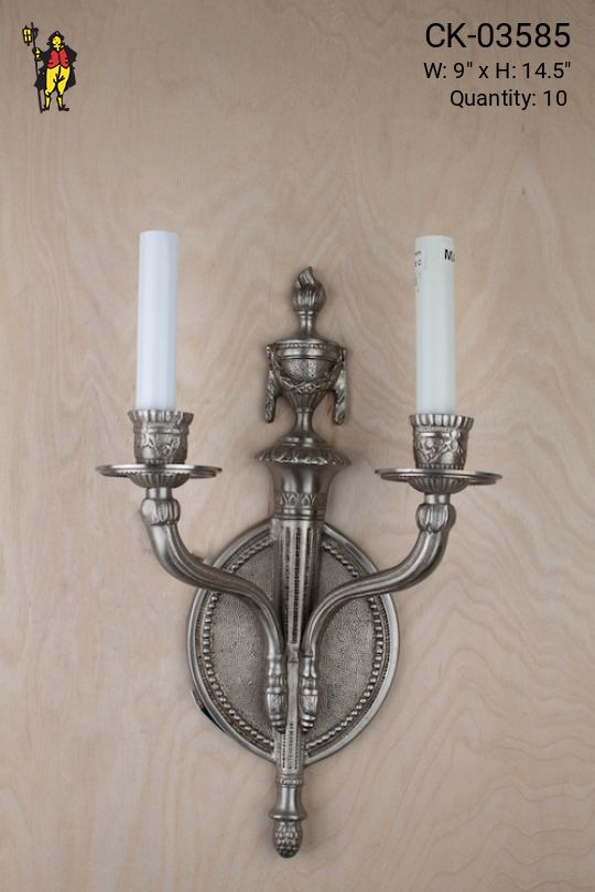 Silver Two Candle Wall Sconce