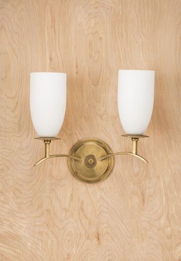 Two Light Antique Brass Wall Sconce
