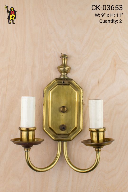 Two Candle Mid-Century Wall Sconce