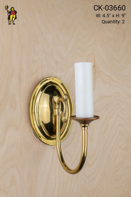 Single Candle Curved Arm Wall Sconce