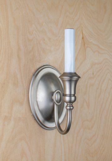 Single Candle Nickel Wall Sconce