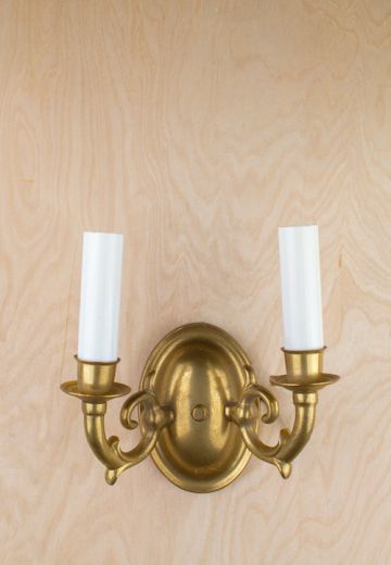 Two Candle Brass Wall Sconce