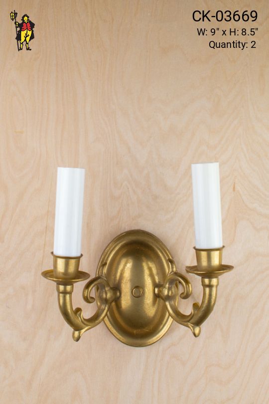 Two Candle Brass Wall Sconce
