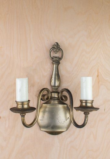 Silver Two Candle Traditional Wall Sconce