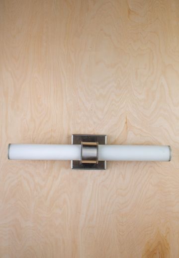 Two Frosted Glass Tube Wall Sconce