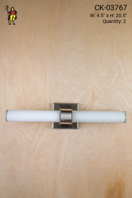 Two Frosted Glass Tube Wall Sconce