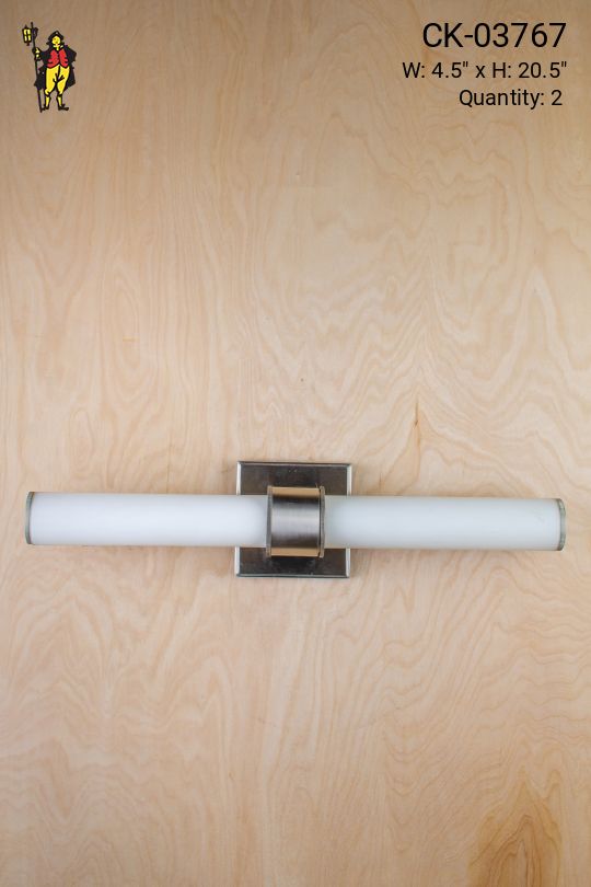 Two Frosted Glass Tube Wall Sconce