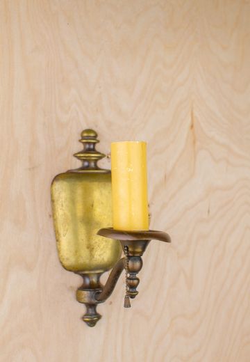 Traditional Curved Arm Single Candle Wall Sconce