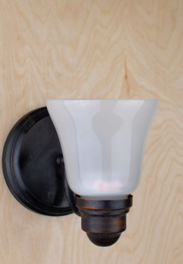 Simple Single Light Wall Sconce w/Frosted Glass Shade