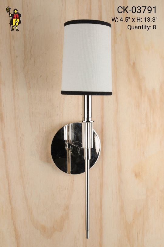 Modern Polished Chrome Single Candle Wall Sconce
