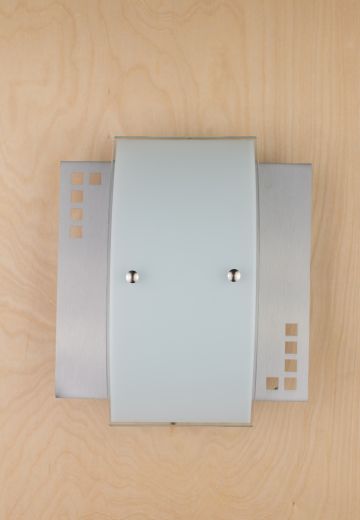 Contemporary Nickel & Rounded Glass Wall Sconce
