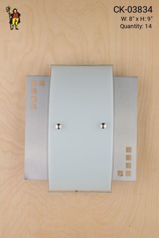 Contemporary Nickel & Rounded Glass Wall Sconce