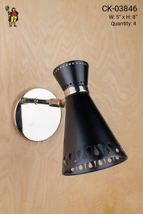 Black Single Peirced Spotlight Wall Sconce