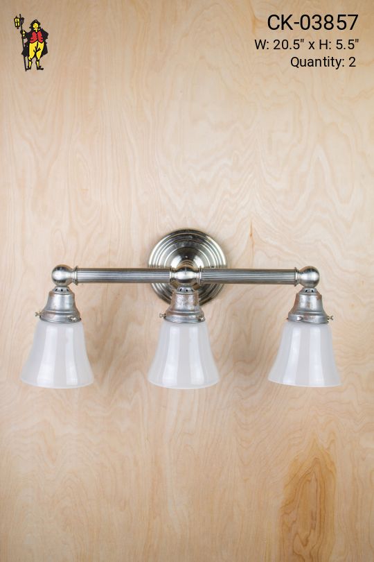 Three Light Wall Sconce w/Frosted Glass Shade